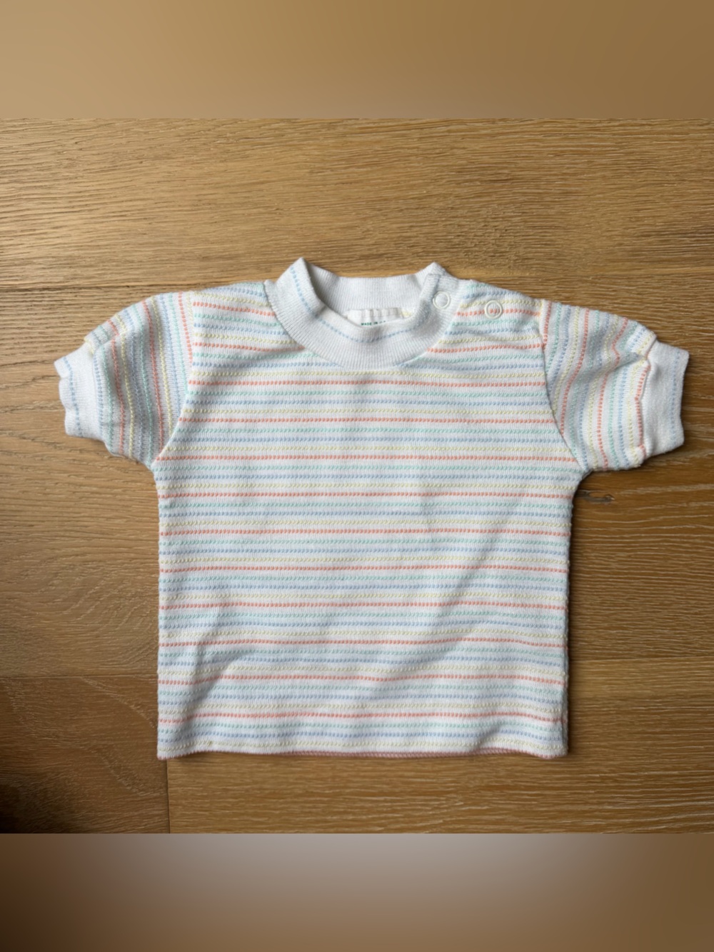 healthtex White Short-Sleeve Tee with Pastel Rainbow Stripes - Picture 1 of 2